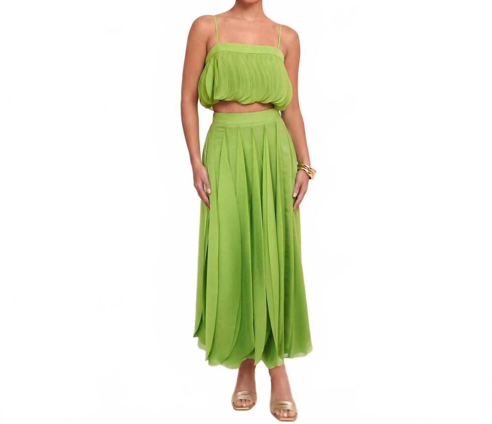 NEW LUXXEL midi pull-on skirt in green
